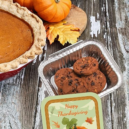 Miniatura 9 de Recipientes de aluminio para alimentos de Acción de Gracias con tapas, 24 unidades, recipientes de aluminio desechables de pavo con tapas, 2