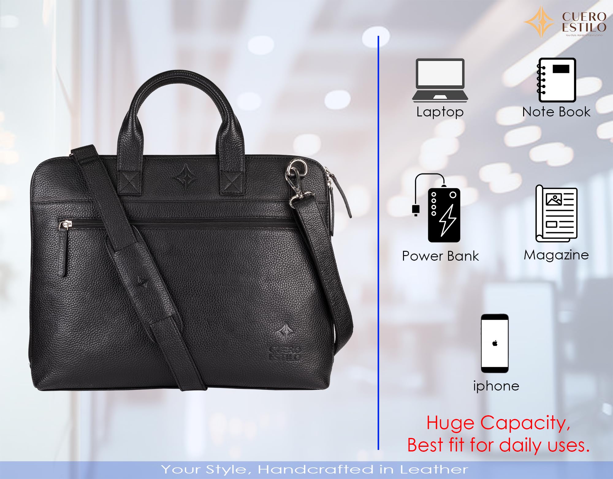 Cuero Estilo Leather Laptop Bag (16