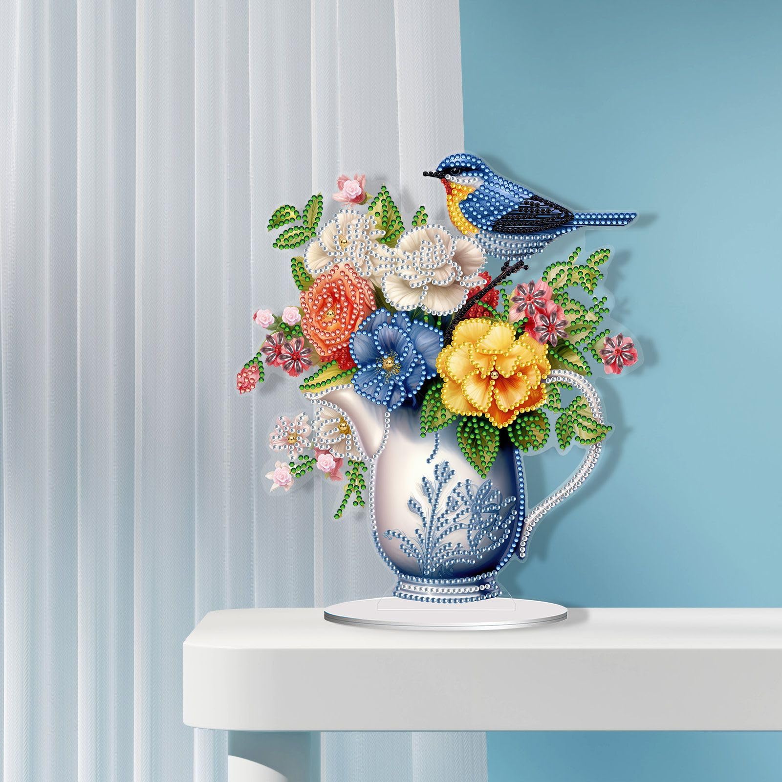 CXINLky Peinture Diamant DIY - Décoration De Table - Peinture Diamant 5D - Motif Lune Et Papillon - Décoration De Table - Kit D'art Debout - Cadeau De