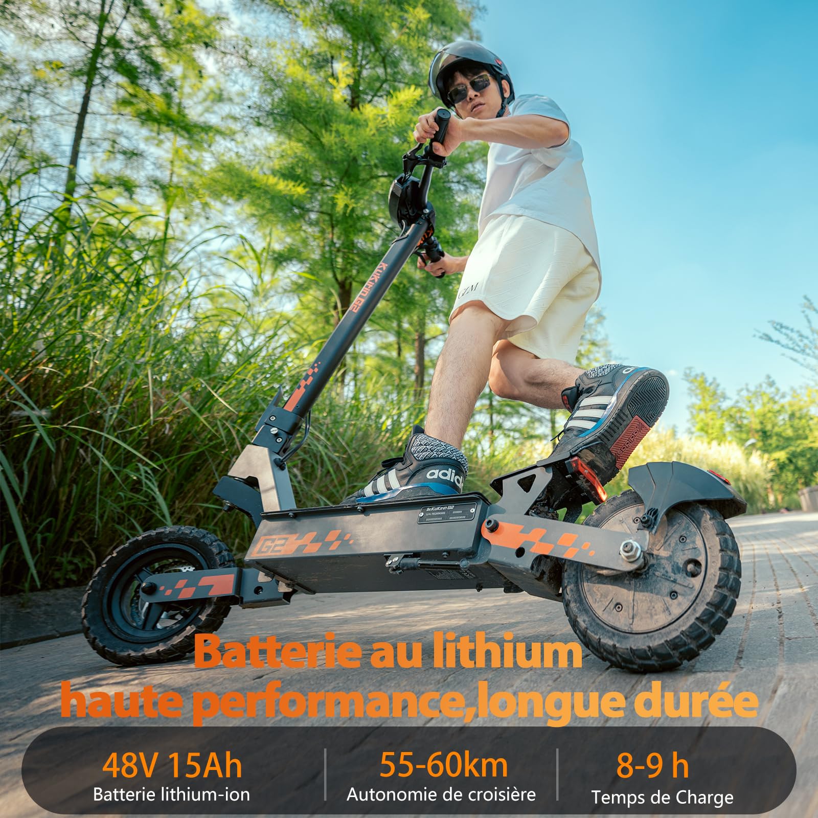 Kukirin G2 Trottinette Electrique Adulte,Autonomie 55KM Batterie 48V 15.6Ah,Trotinette électrique Adulte Pliable,Pneus Tubeless 10 Pouces, Double Suspension, Double Frein à Disque,Charge 120kg