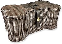 Vista 10 de Bone Dry Pet Storage Collection - Cesta de juguetes, tamaño mediano, 21 x 13 x 8 pulgadas, mimbre de plástico gris