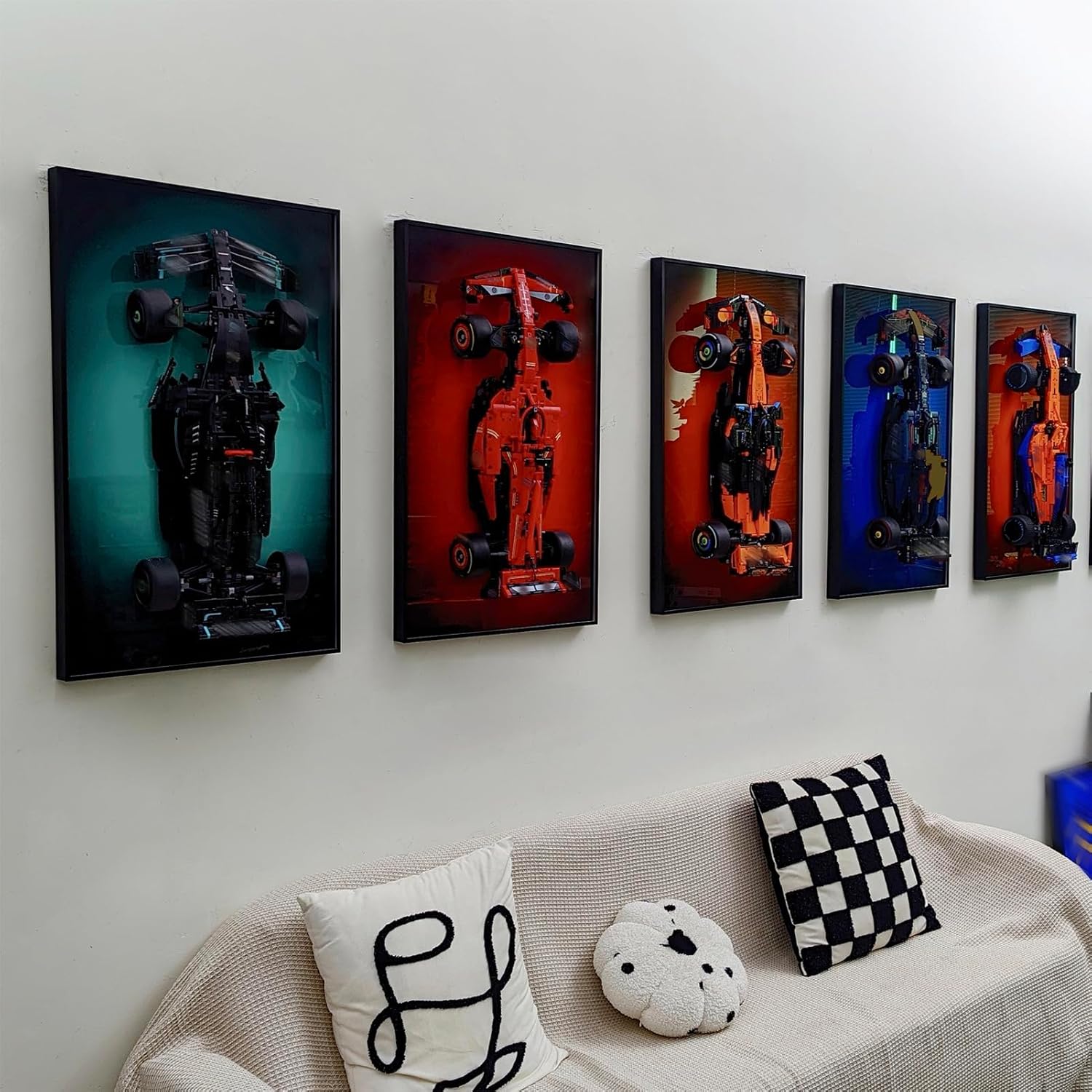 WETCEAOM Display Wallboard Compatible with Lego Technic AMG W14 E Performance 42171 Car Display, Wall Art Frame Compatible with Lego Car Wall Mount Display Frame Fans, (No Model!)