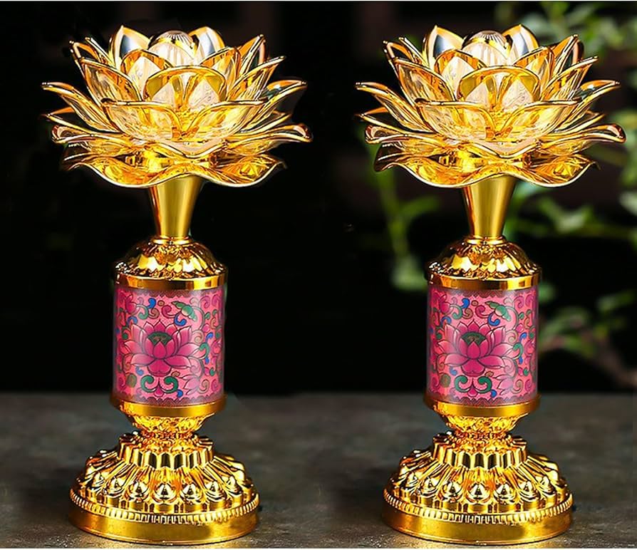 Amazon｜ノーブランド品蓮華灯蓮花蓮の花造花光る蓮の花仏花ロータス