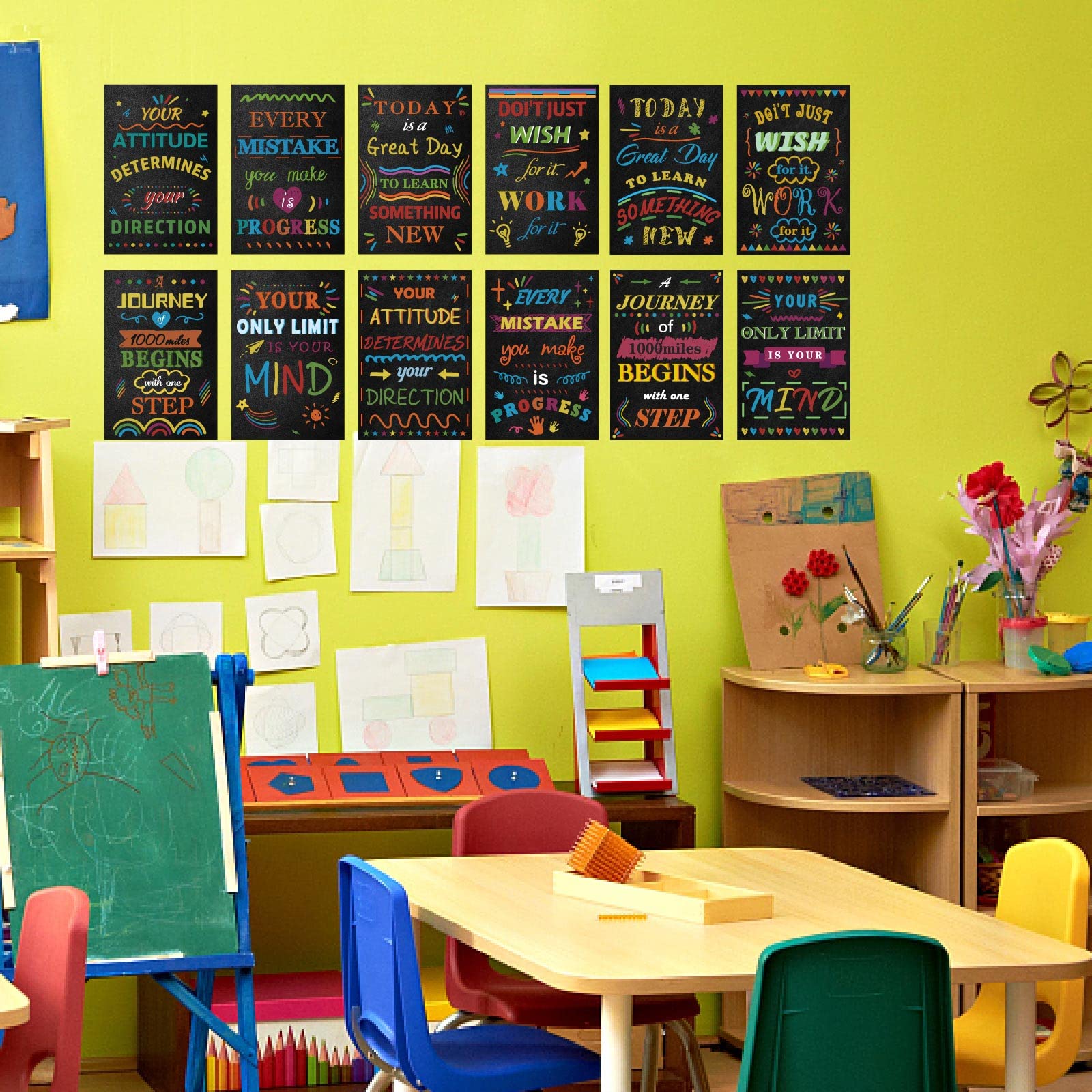 Pinnwand-Set Für Schulanfang - 77 Stück Willkommens-Dekoration Mit Motiven Und Zitaten