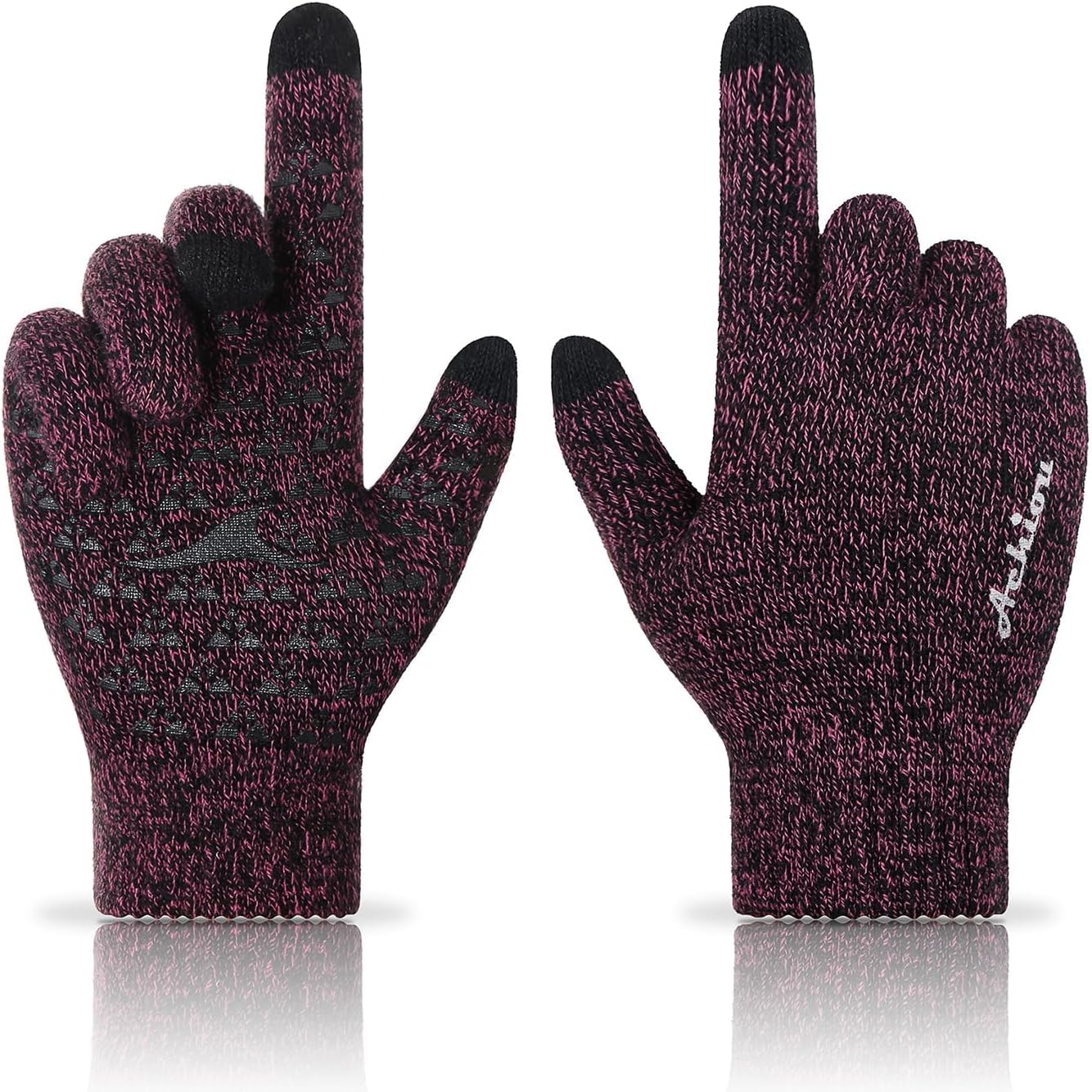 Achiou Winter Gloves, Glove for Men Women, Upgraded Touch Screen Texting Warm Running with Thermal Soft Knit Lining