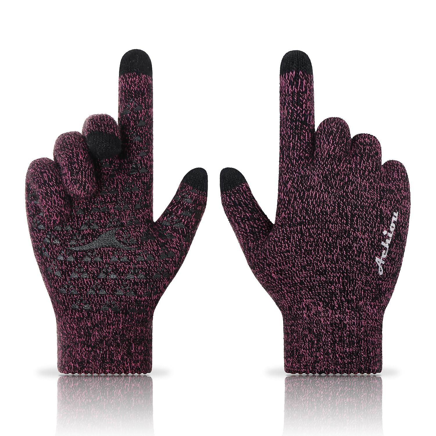 Achiou Winter Gloves Glove for Men Women Upgraded Touch Screen Texting Warm Running with Thermal Soft Knit Lining