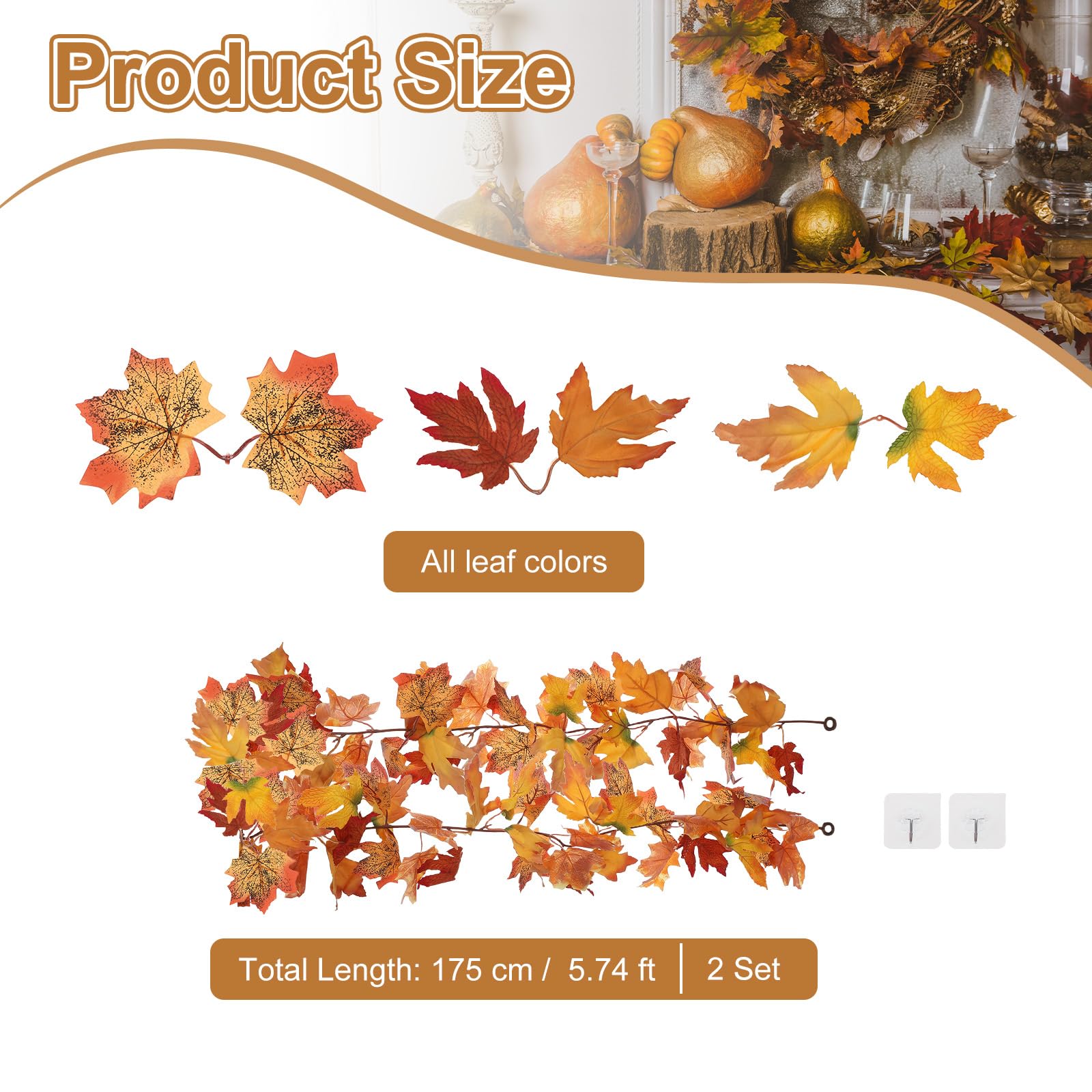 PATIKIL Fall Garland 5.7Ft/Piece - Image 2