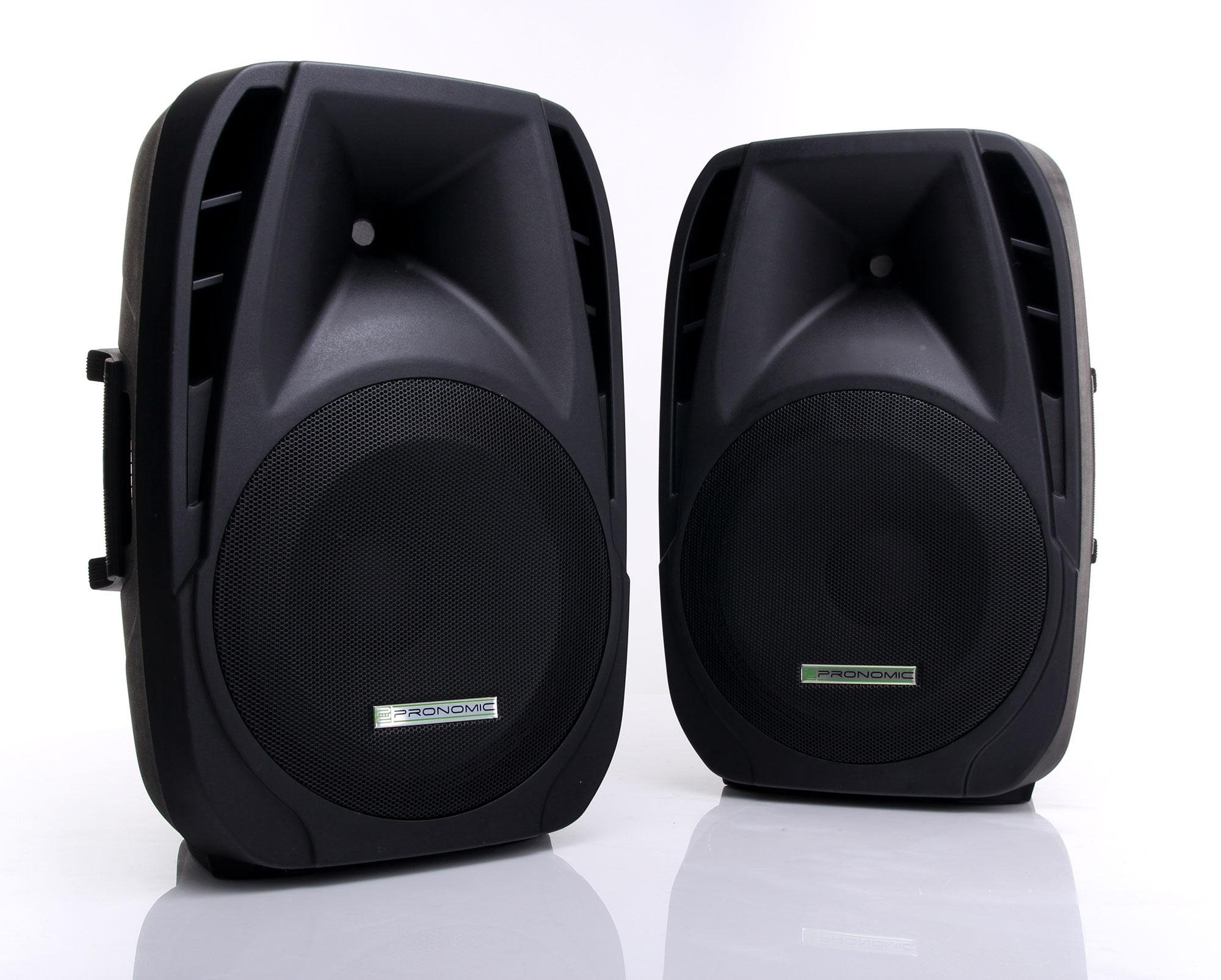 Pronomic PH15 Enceintes de scène PA Mobiles (190 W RMS/350 W Peak), woofer 15", Tweeter 34 mm, entrée & Thru Compatible SPK, Paire d’Enceintes passives pour Concerts et déplacements.