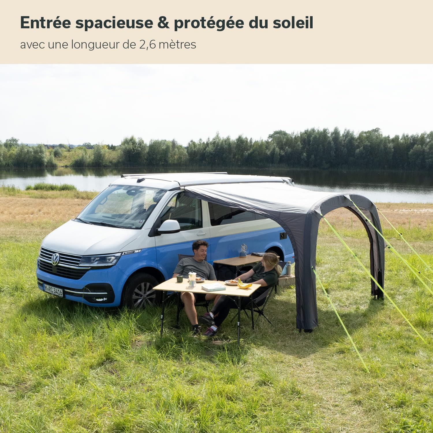 Skandika Auvent Vika Air Van 260 | Auvent Gonflable, Caravan Tarp, Voile d'ombrage UV 50+, Colonne d'eau 3000 mm | pour Camping-Car, Caravane, Minibus, Bus