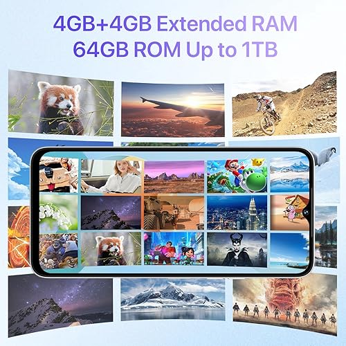 Miniatura 5 de UMIDIGI Teléfono celular desbloqueado, G5A MTK Helio A22 4+4 GB +64 GB Android Smartphone desbloqueado con pantalla completa de 6.52 pulgadas,