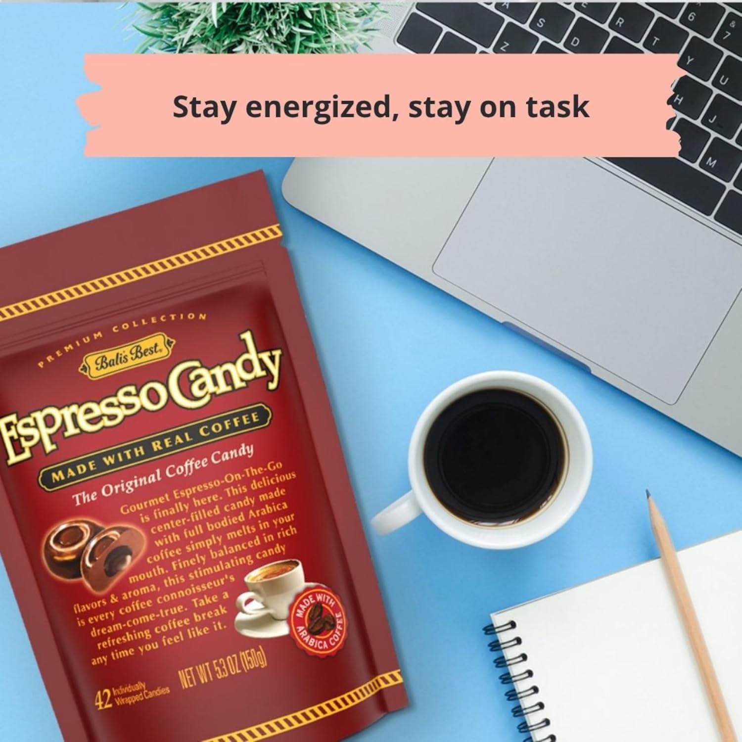 Bali's Best Espresso Candy, 5.3 Oz (Pack of 12), Individually Wrapped Hard Candy with Espresso Filled Center, Made with Real Sumatran Coffee, Halal