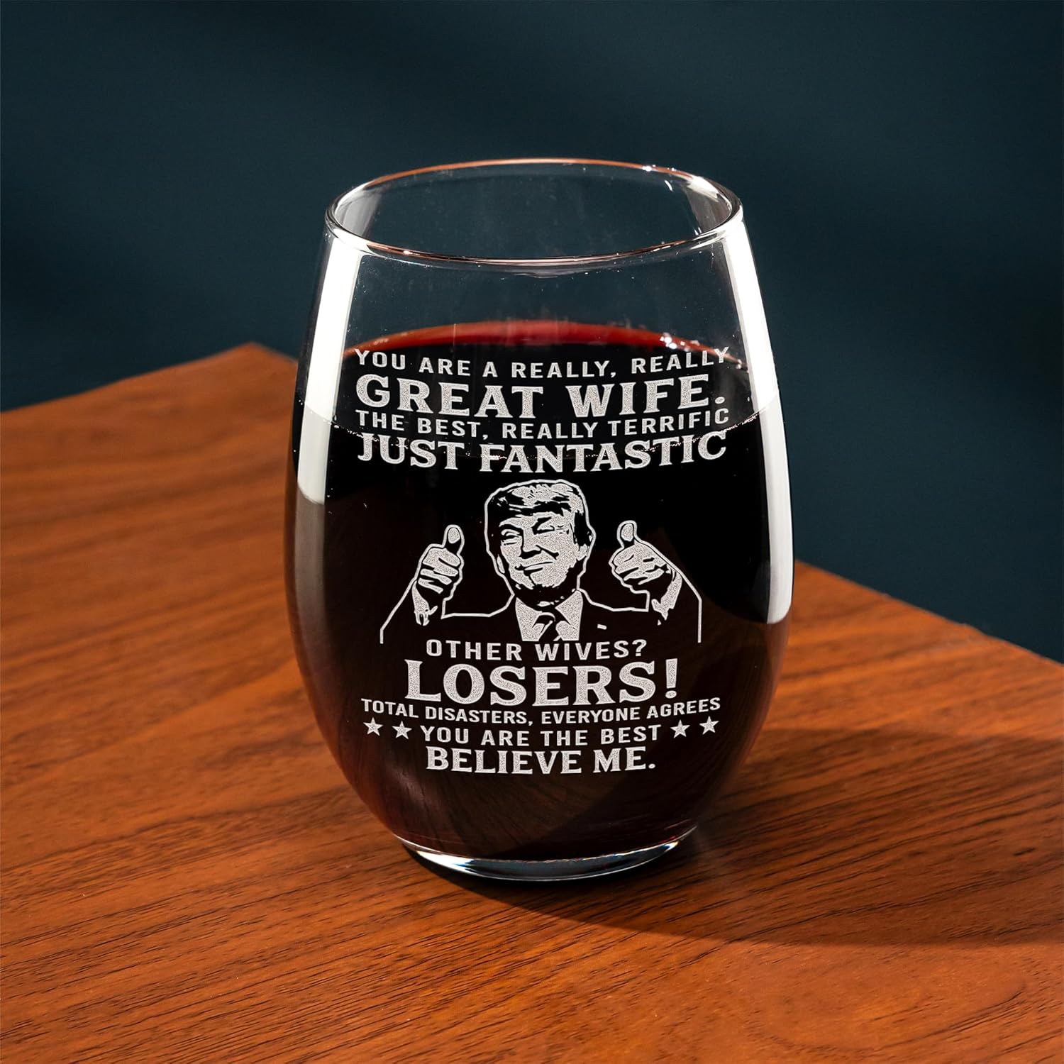 Engraved Stemless Wine Glass Gifts for Wife - Funny Valentines Gifts for Her, Birthday Gift from Husband, Anniversary Presents for Women, Mothers Day Gifts - Image 4