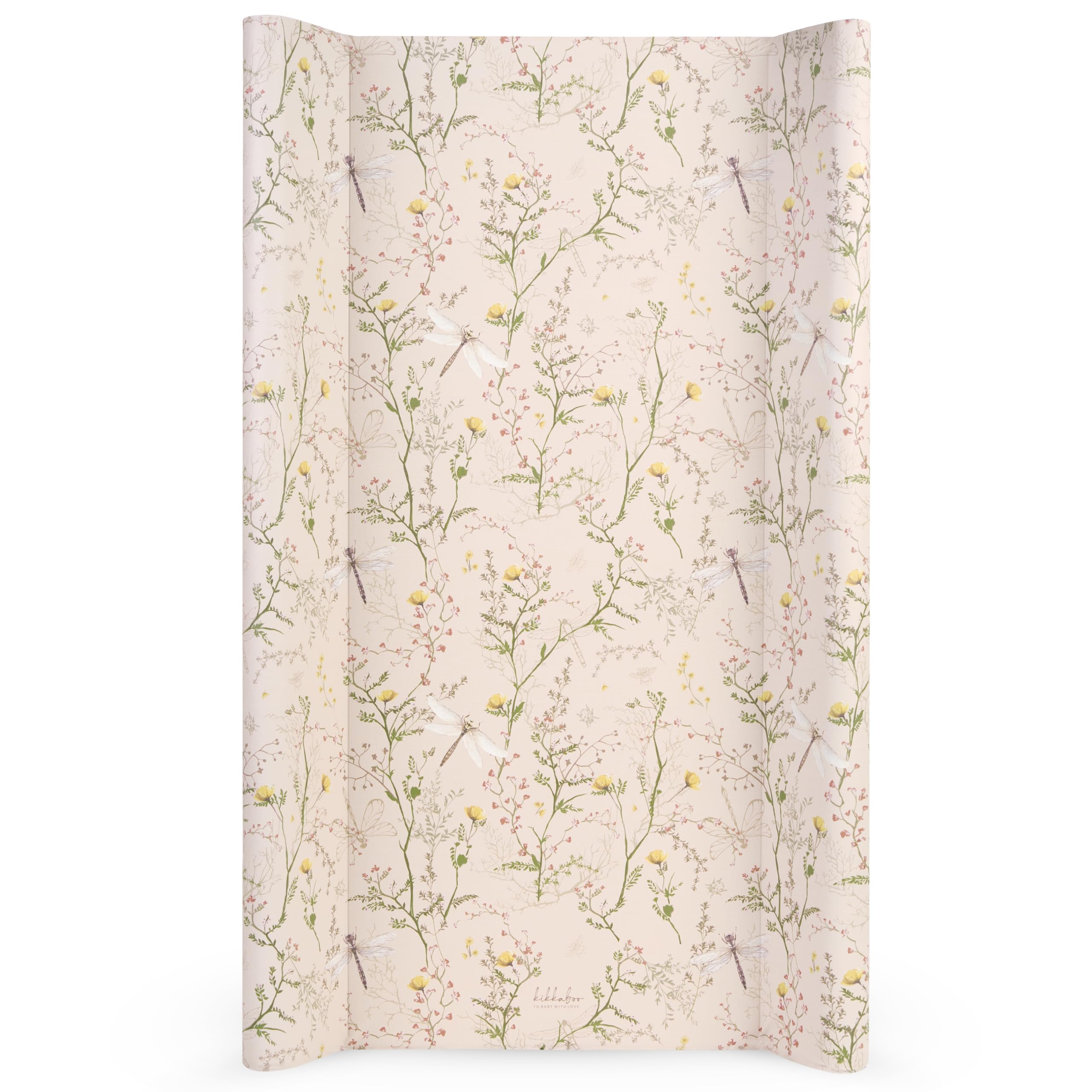 Matelas a langer pour bébé KikkaBoo SECRET GARDEN, matelas a langer en PVC souple 80x50 cm, imperméable et portable, beige