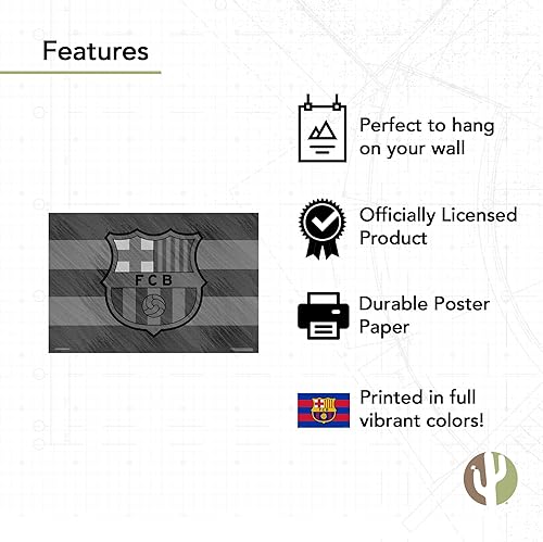 Miniatura 3 de Desert Cactus FC Barcelona - Póster de fútbol de fútbol de 24 x 36 pulgadas, decoración oficial para fanáticos (24 x 36, estilo E)
