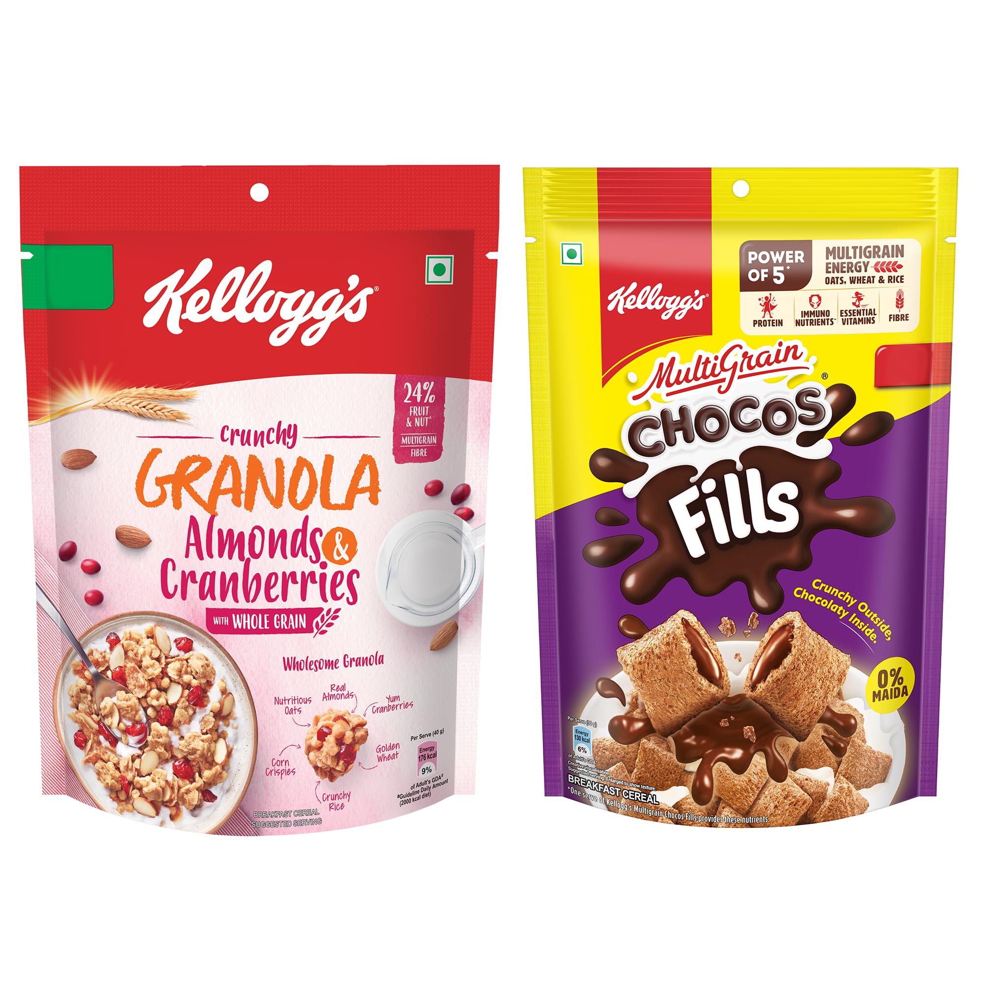 See full amazon price history chart for Kelloggs Chocos Fills Double Chocolaty 170g and Granola Almonds & Cranberries 140g Combo Pack | Naturally Cholesterol Free | Multigrain Breakfast Cereal Kelloggs Chocos Fills Double Chocolaty 170g and Granola Almonds & Cranberries 140g Combo Pack | Naturally Cholesterol Free | Multigrain Breakfast Cereal (B0B7XR6N2Q) Amazon Price History, Amazon Price Tracker