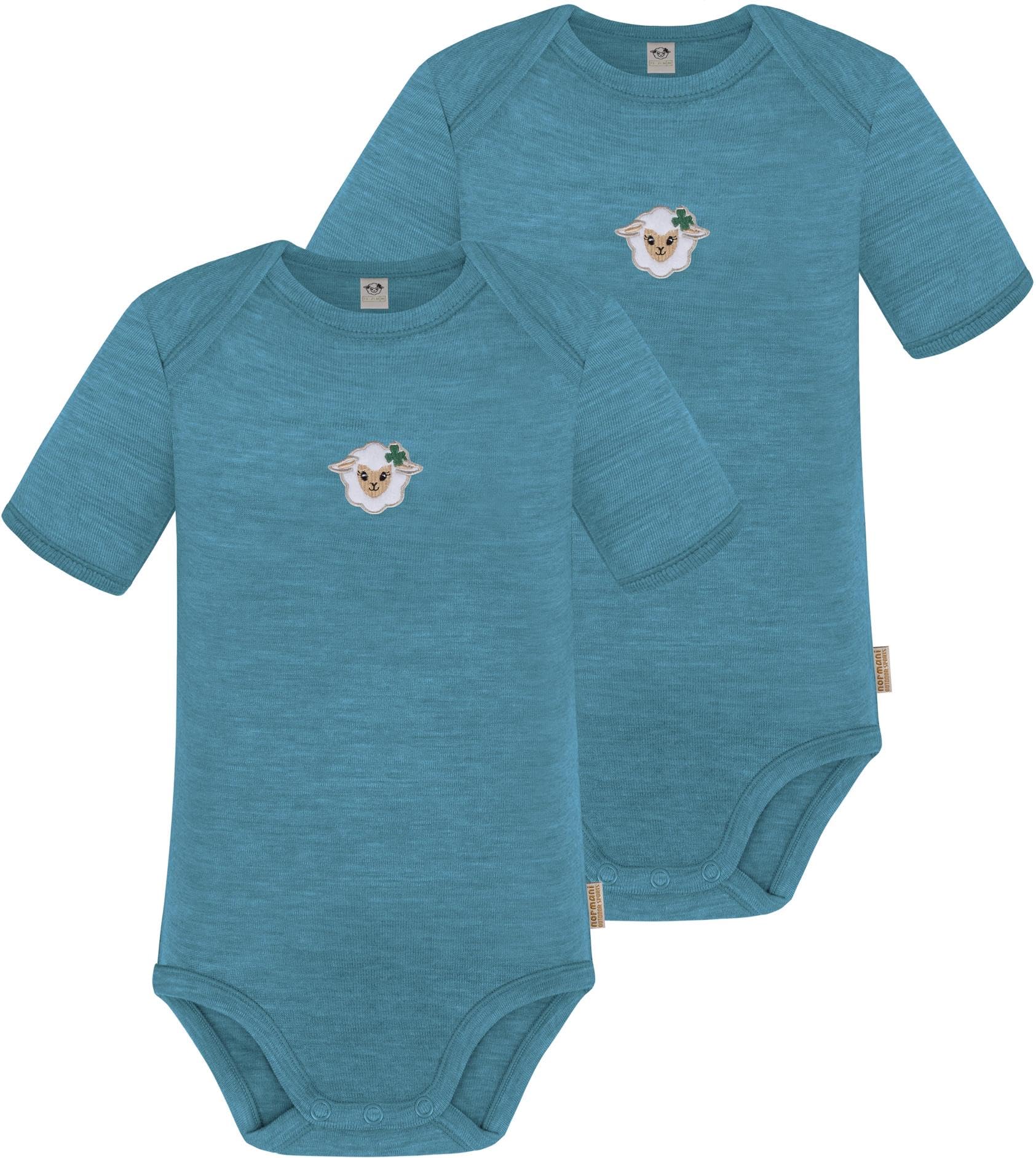 normani Unisex 2er Pack Baby Merino Body Kurzarm Baby-Strampler Bodysuit aus 100% Merinowolle und OEKO-Tex Standard 100