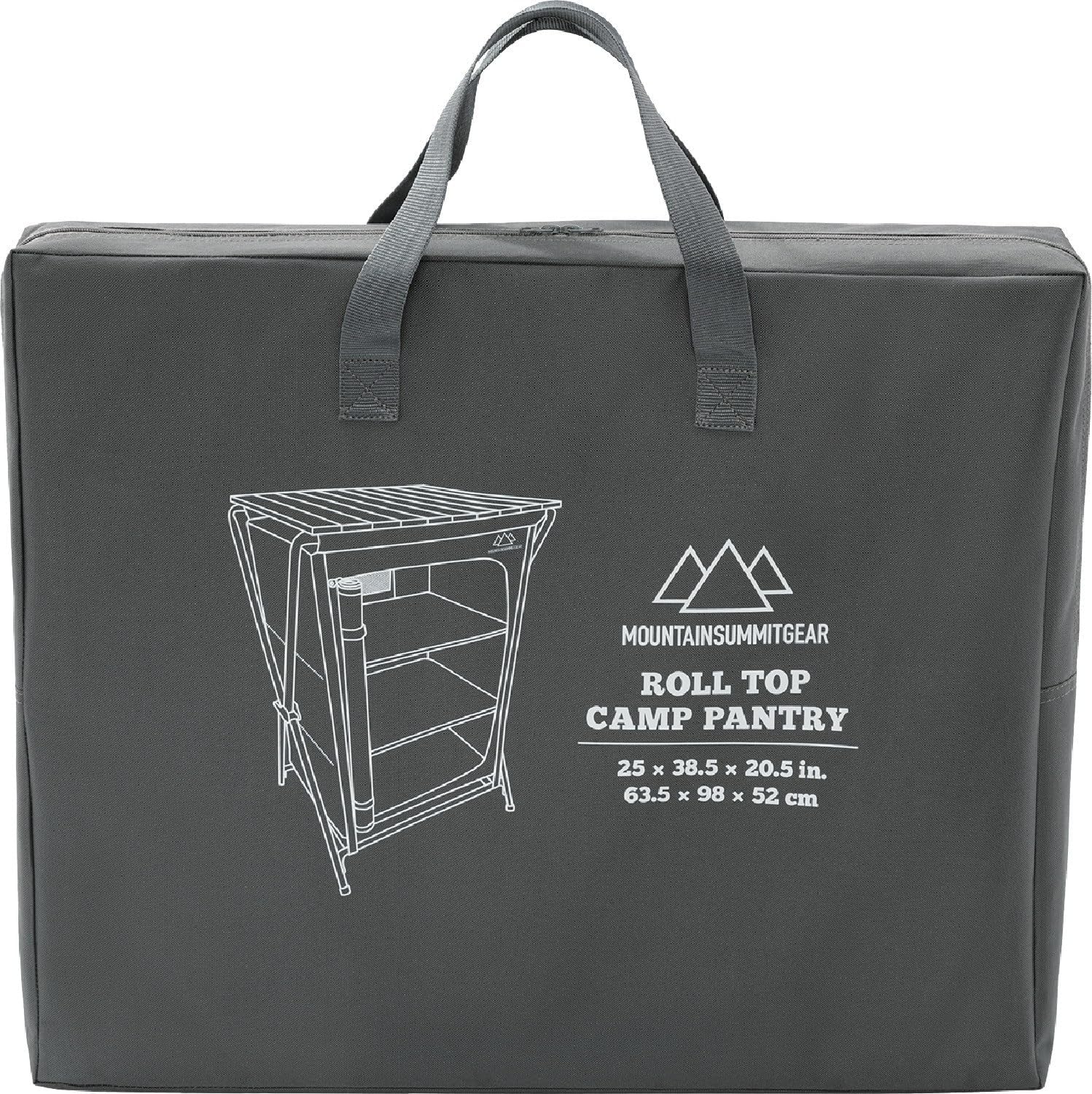 MOUNTAIN SUMMIT GEAR Foldable Roll Top Camping Pantry and Table, Made by Caddis Sports
