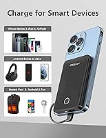 Vista 3 de 6000mah Ultra Slim Built in Cables Power Bank, Card Size Built in USB C Cords Battery Pack Portable Charger for Phones, 3 Output External Battery