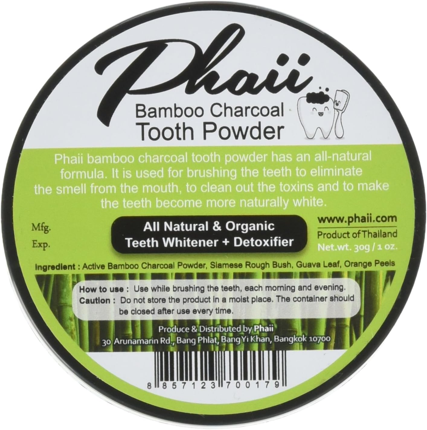 Natural Whitening Teeth & Gum Powder - Improve Mouth Hygiene, Whitens, Desensitizes, Detoxifies- Remove Toxins & Bacteria with Bamboo Activated Charcoal, Guava Leaf, Orange Peels - Daily use & Organic