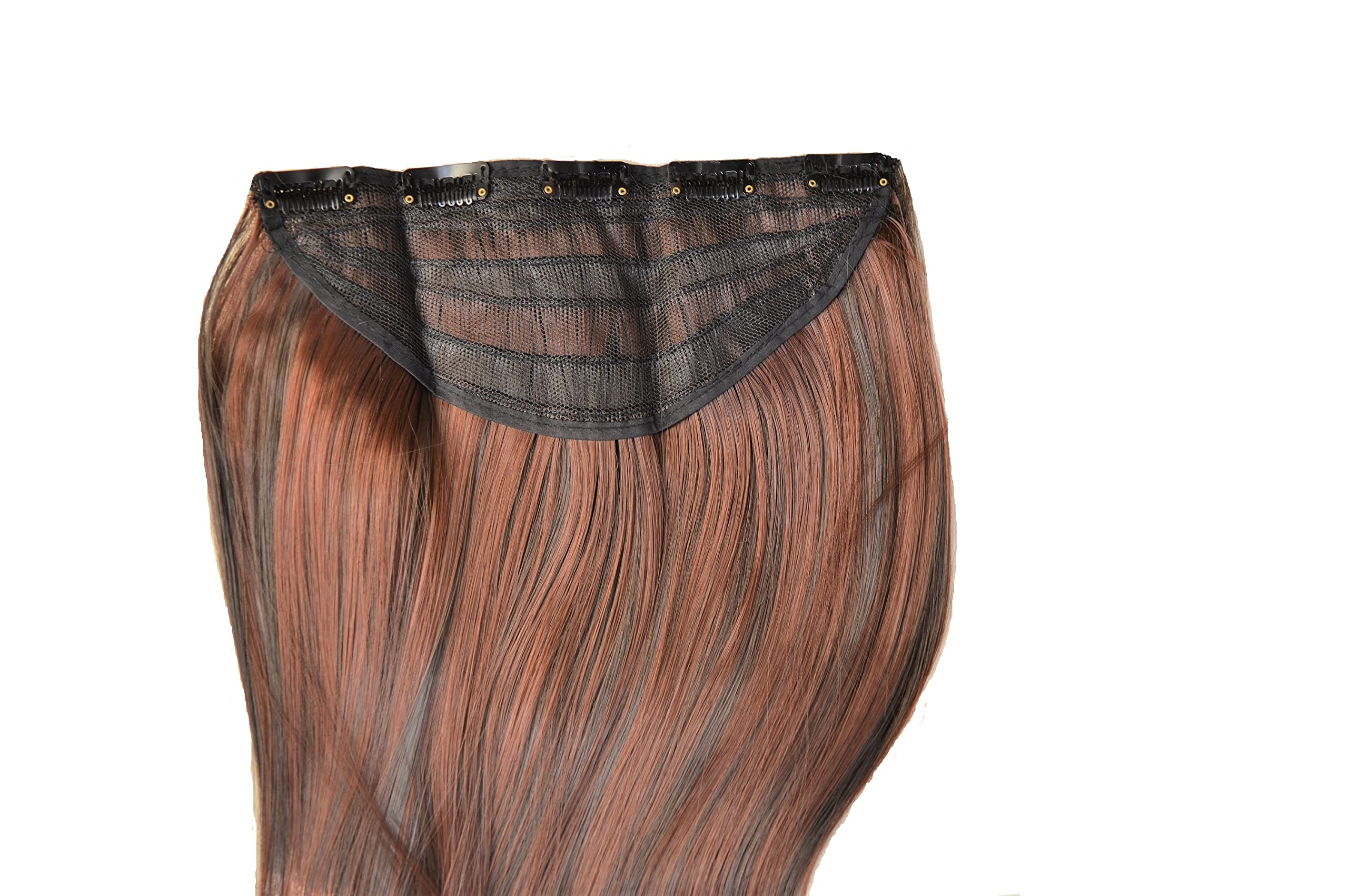 Artifice 5 Clip Curly Wavy Hair Extension Natural Looking Synthetic Thick Hairs for Any Event Clip In For Styling Women and Girls 26 INCH MAROON With BROWN 2