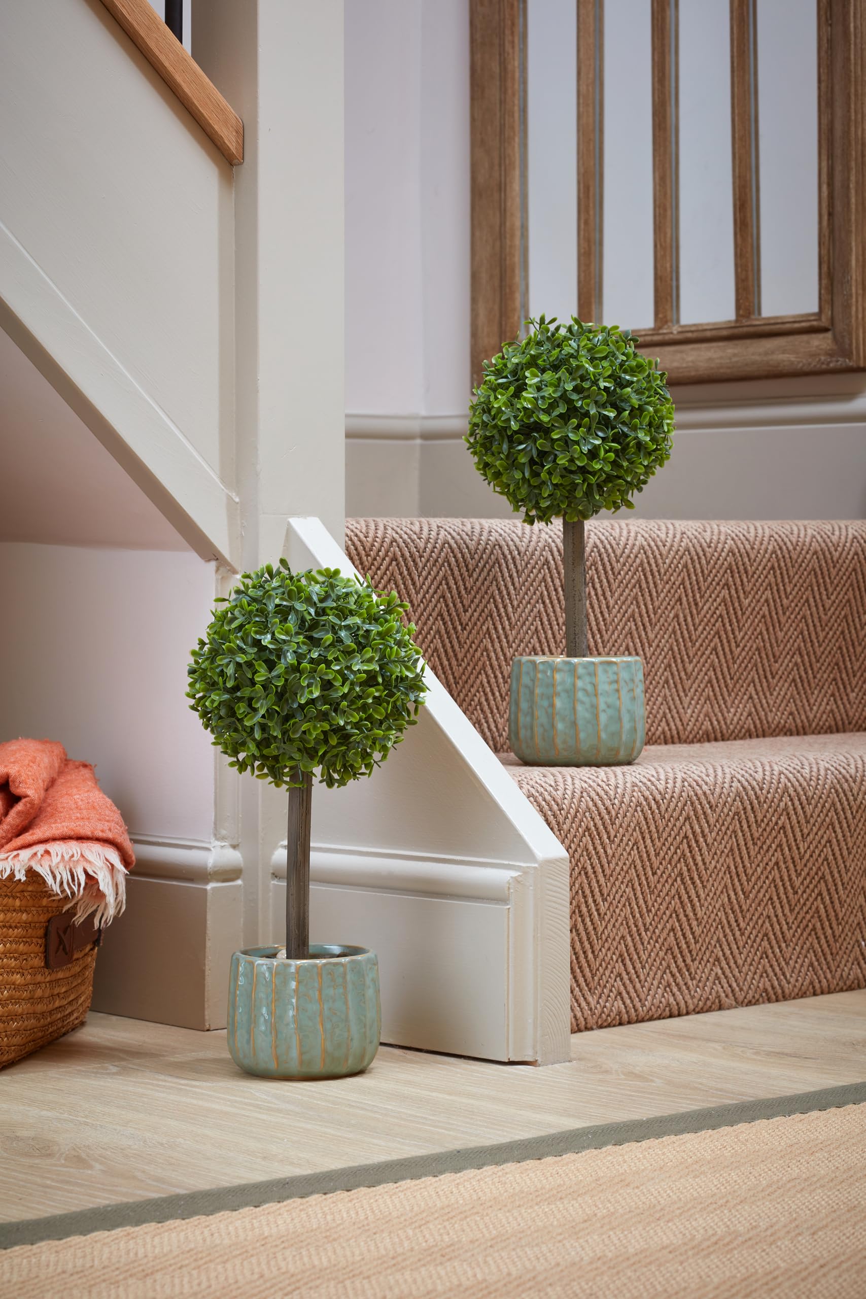 Smart Garden Green 2 X Uno Topiary Ball Tree 40Cm Decorative Artificial Indoor Outdoor