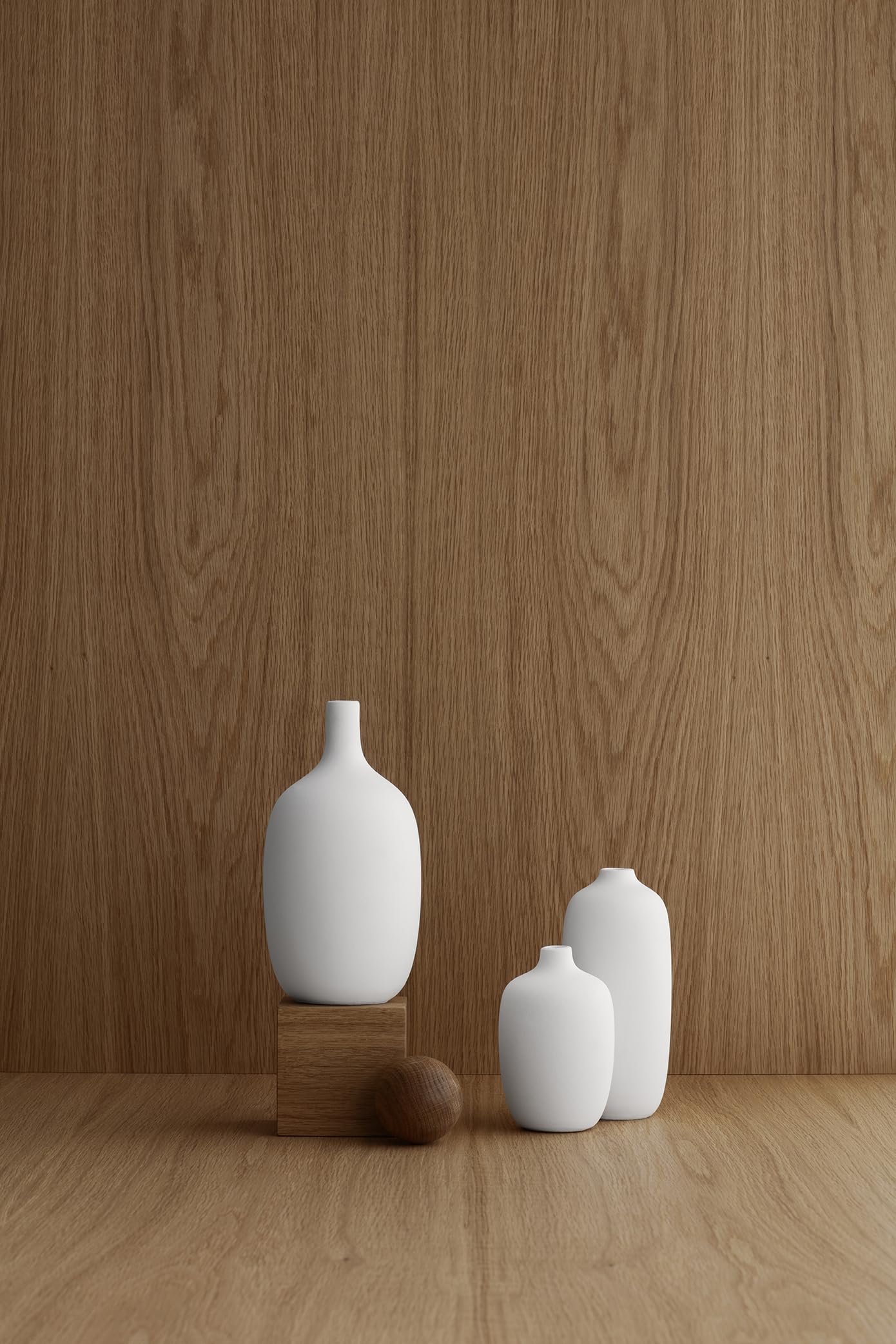 blomus 3er Set Vase -CEOLA- Blumenvase aus Keramik Weiß