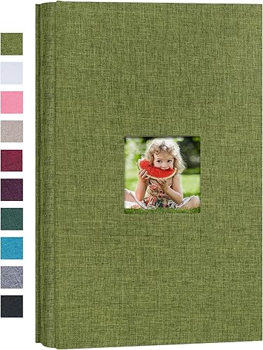 Miniatura 59 de Mublalbum Álbum de fotos pequeño de 4 x 6 pulgadas, 200 fotos, cubierta de lino, libro de fotos con bolsillos horizontales para boda, aniversario