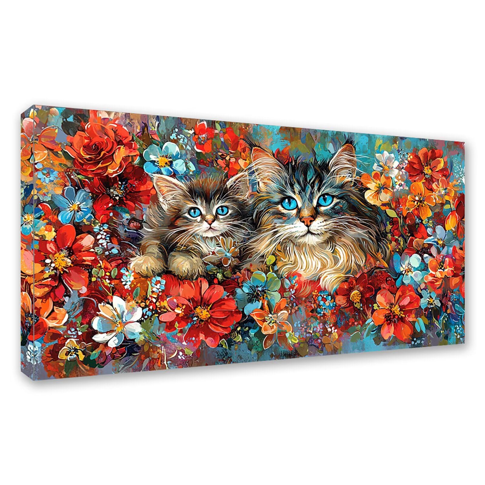 Diamond Painting Grande 160x80cm Gato Diamond Painting Adultos, DIY Animal Pintura de Diamante Manualidades Adultos, 5D Cuadrado Rhinestone Bordado Punto de Cruz para Home Decoration Regalo 0J-219