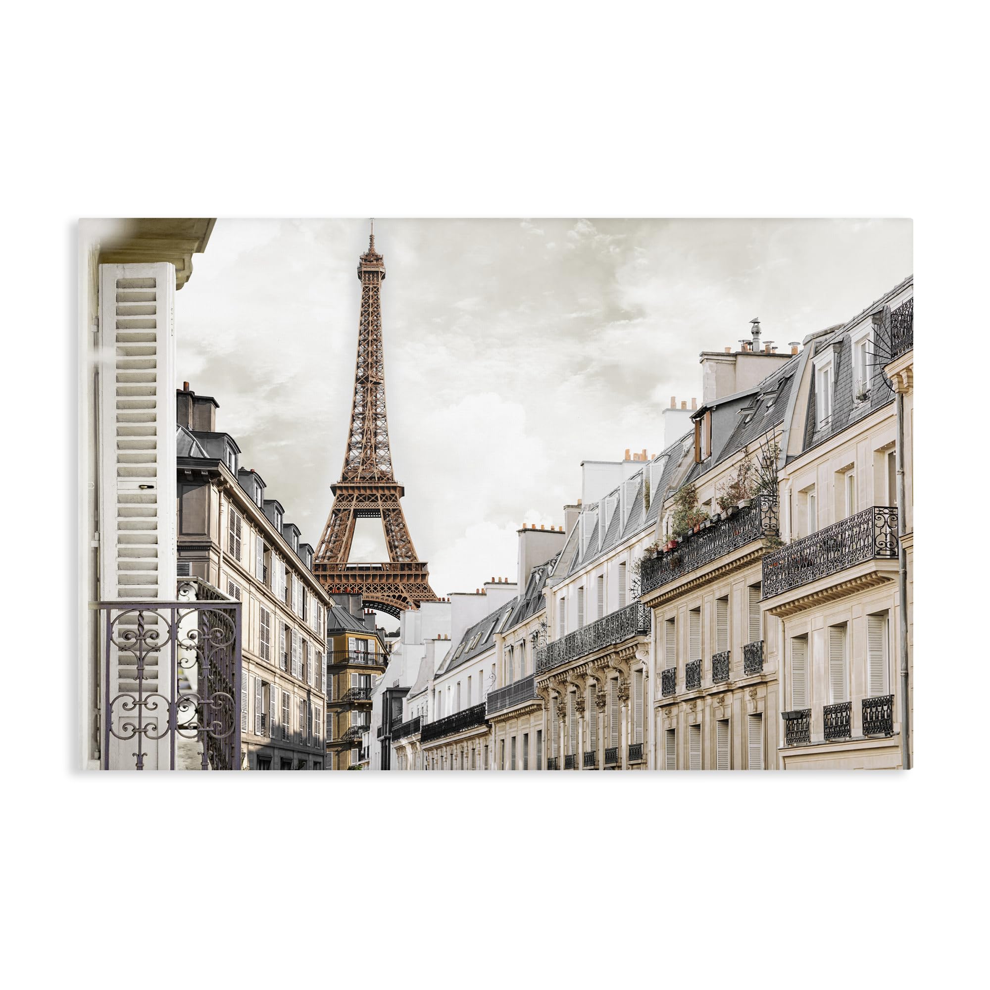 Stupell Industries Unframed Eiffel Tower Parisian Balcony Cityscape, 16 X 24 Inch Canvas Wall Art