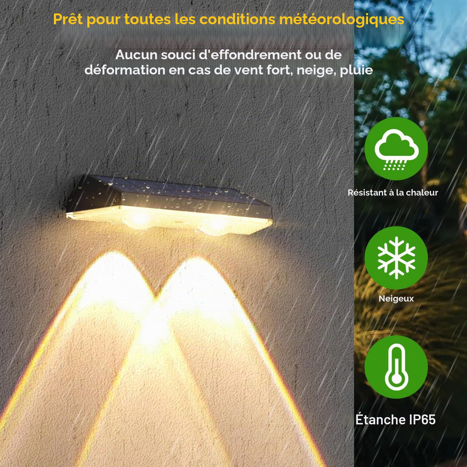 Auting Lot 8 Appliques Solaires Extérieur LED IP65 3 Modes Jardin