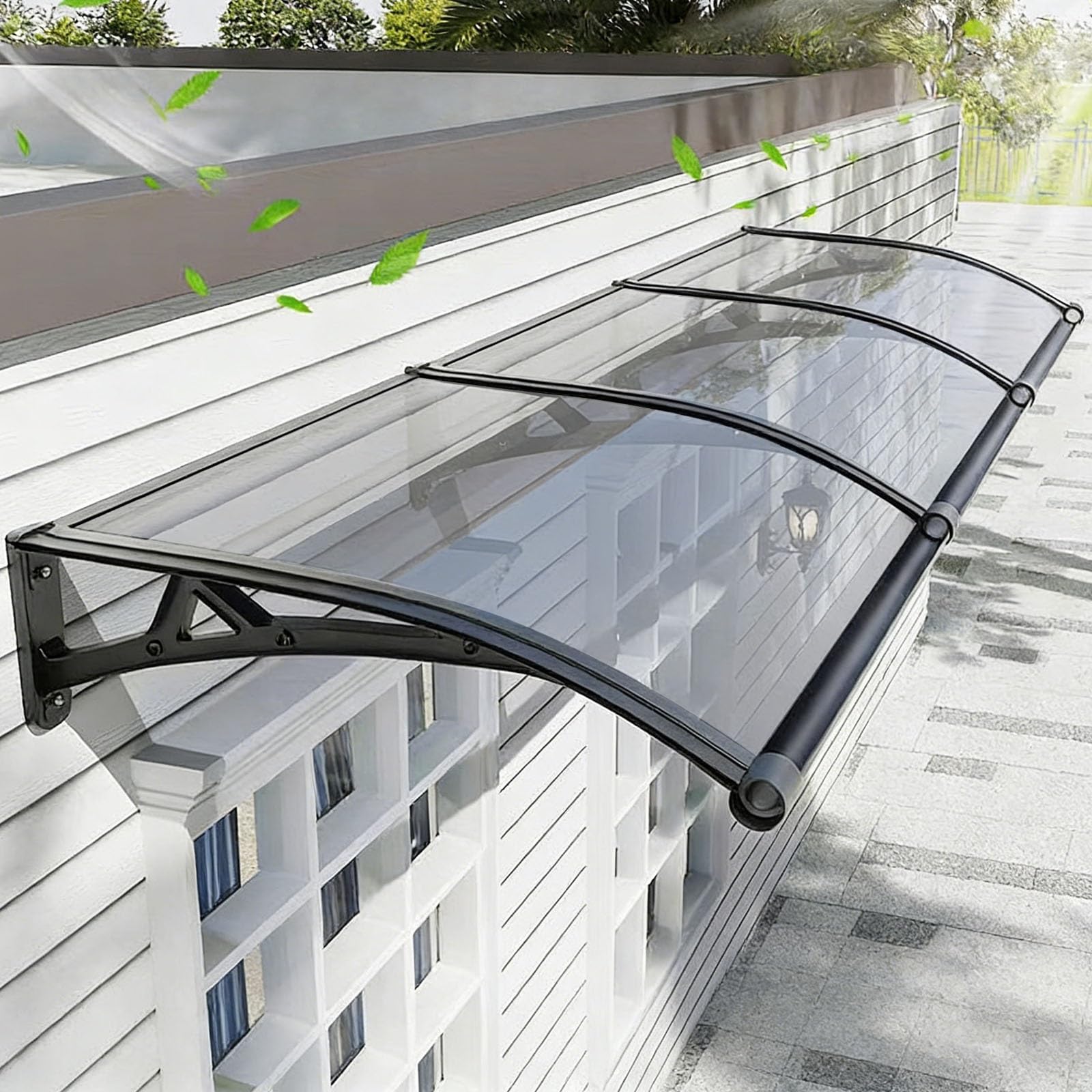 Auvent de porte d'entrée anti-UV avec panneau drainage aluminium