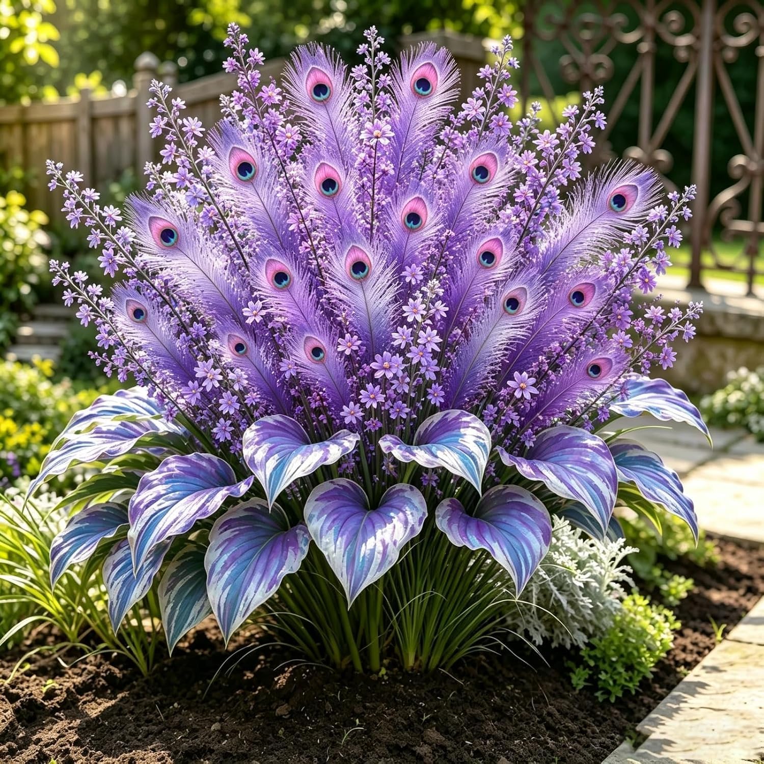 Hardy Low-Maintenance “Peacock Flame” Hosta Bulbs, Perennial, Stunning for Woodland Garden Display-6 Bulbs-E — image 1