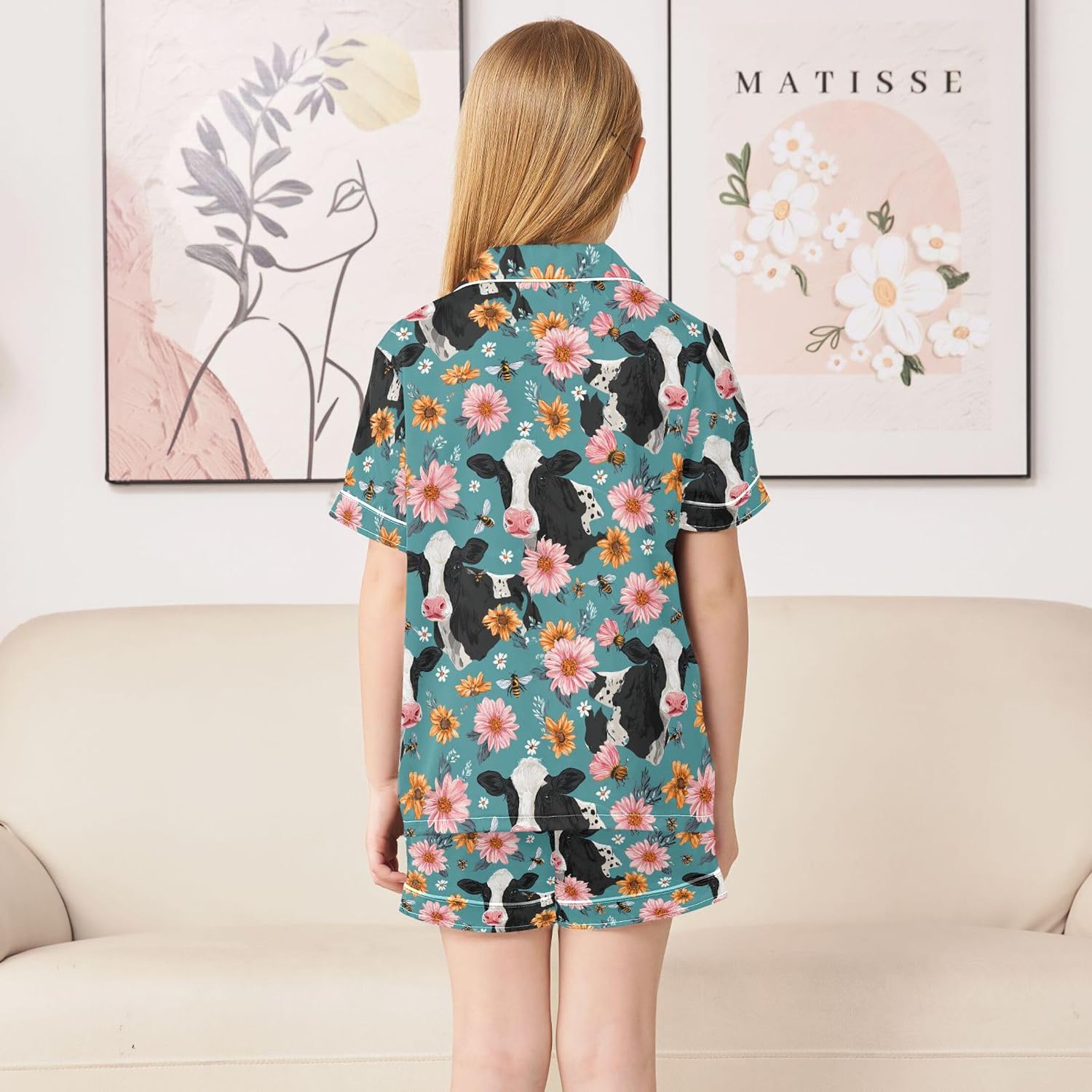 Silk Pajama Sets Short Sleeve Pajamas Soft Sleepwear 2 Piece Pjs Set