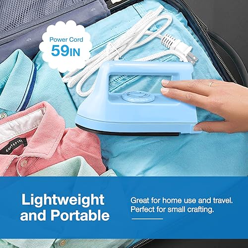 Miniatura 6 de Mini plancha para manualidades, acolchado, plancha de viaje, plancha para el hogar, suministros de planchado fácil, mini plancha eléctrica, mini