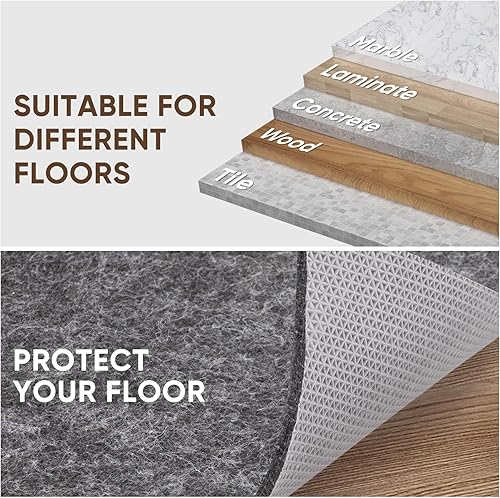Miniatura 7 de BALEINE Almohadillas de fieltro antideslizantes, extra grandes de fieltro de 14 de pulgada de grosor y respaldo de goma, almohadilla de alfombra que