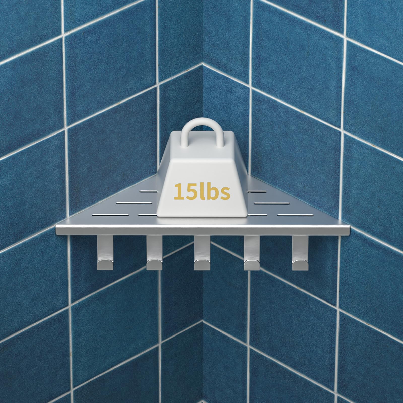 Eck-Duschregal Edelstahl 304,Eckregal Dusche für geflieste Wände | 25,4 cm Duschablage Ecke für Badrenovierung, Eckablage Dusche für geflieste Wände, gebürstet