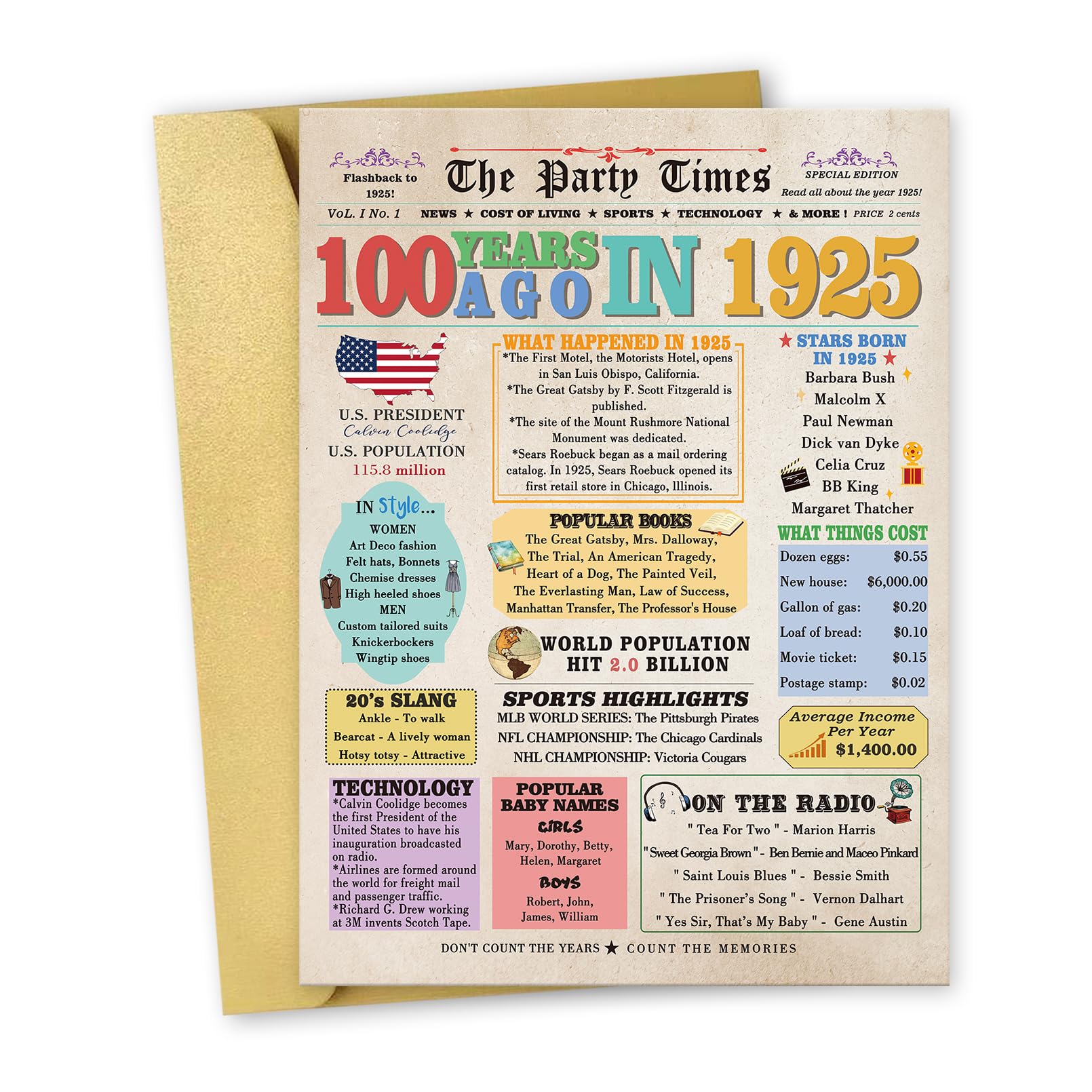 OJsensai Vintage 100th Birthday Decorations Gifts for Women Men, Happy 100 Birthday Gifts for Mom Dad Grandma Grandpa