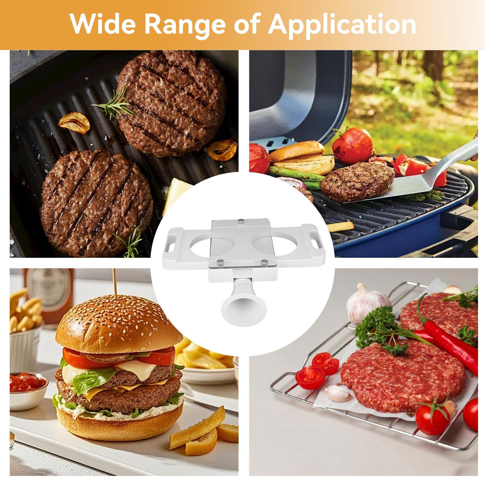 Hamburger Press Patty Maker, Macchina per Hamburger a 2 Fori per tritacarne riempitivo per Salsicce