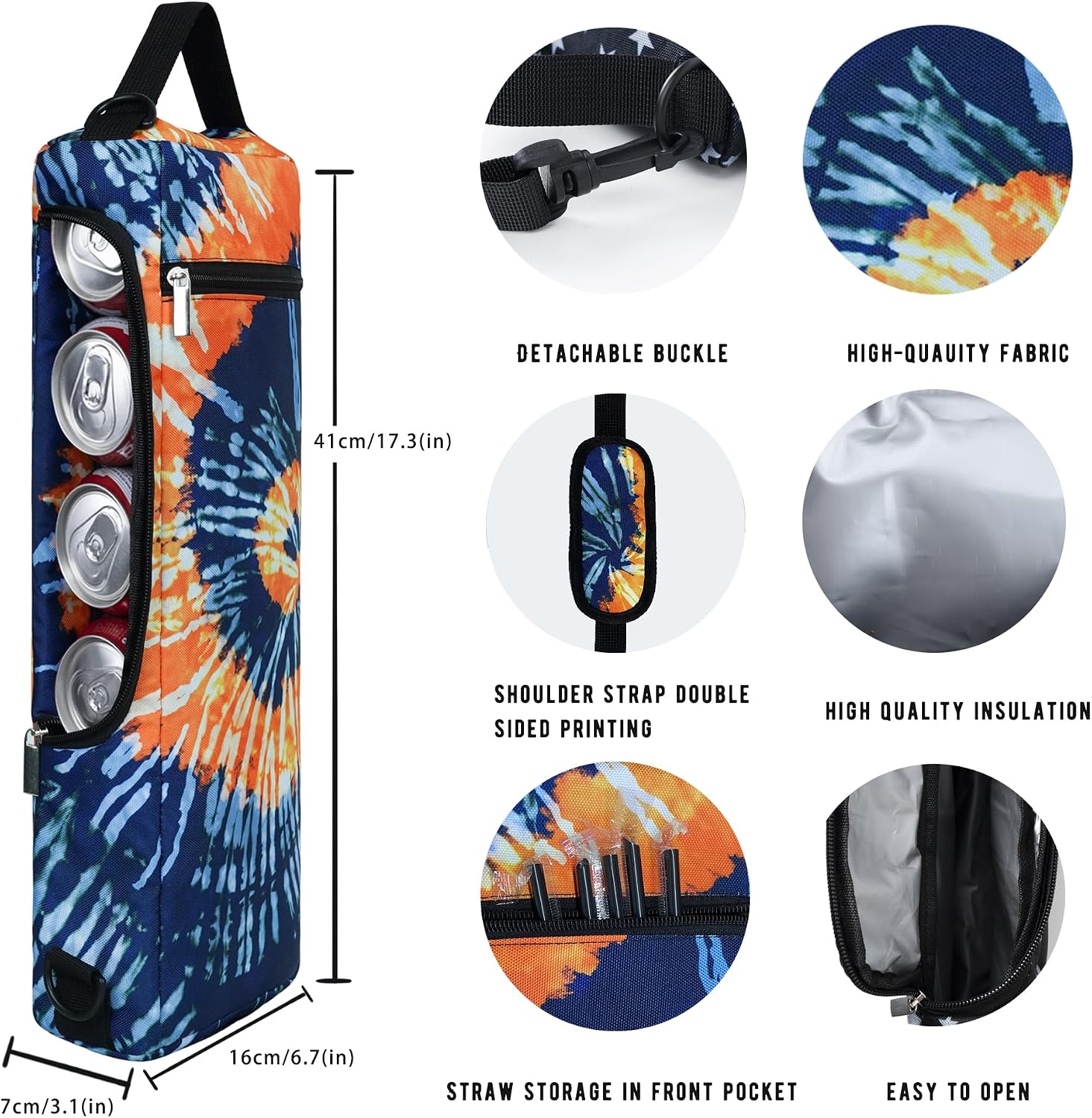 Golf Cooler Bag Plus Ice Pack Soft Sided Insulated Cooler Bag- Holds 6 Pack of Cans or 2 Wine Bottles - Grey Camo Golf Beer Sleeve Black Fits Discreetly in Golf Bags
