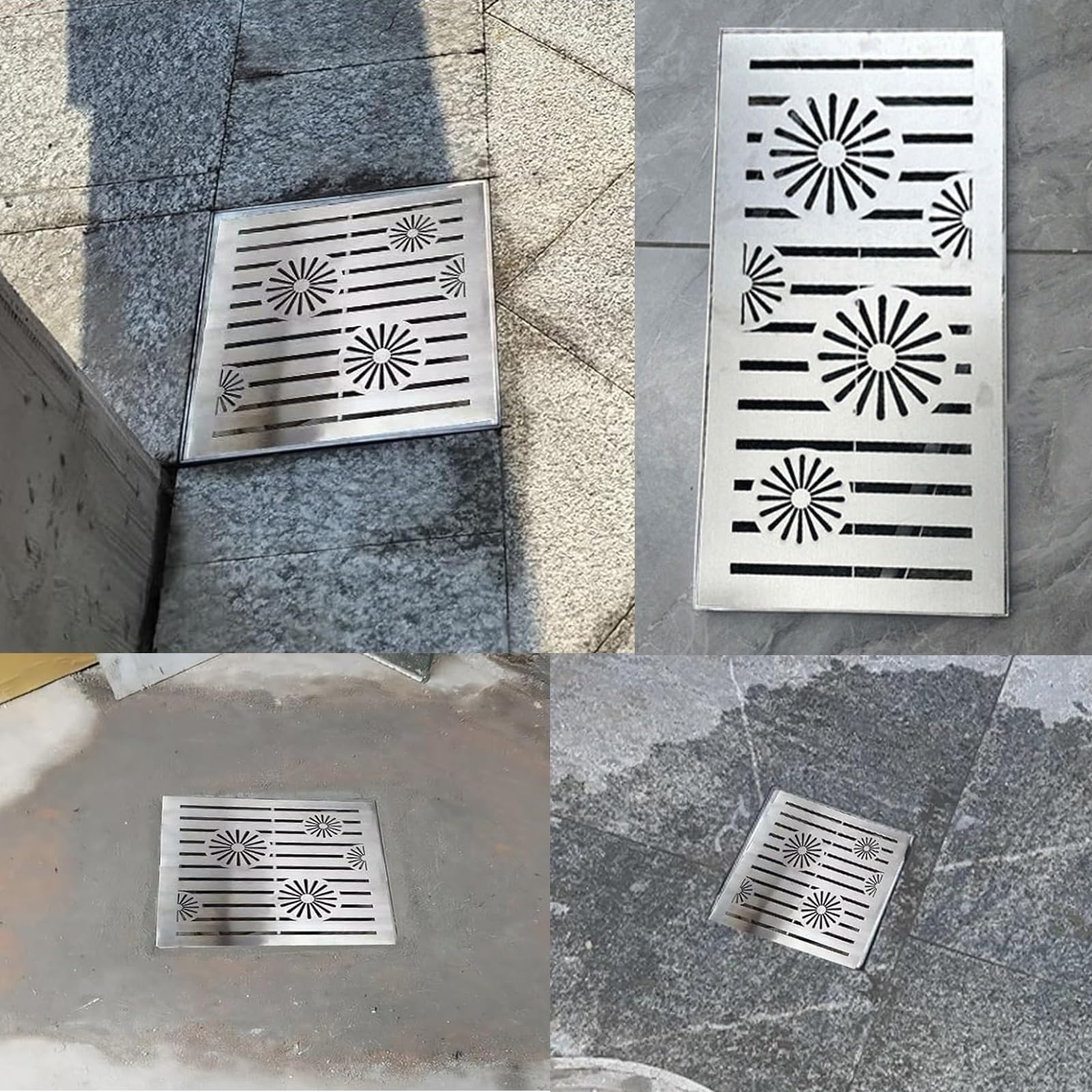 Rejilla de drenaje de acero 201 Pus Draina diseño para S & Gas 20 x 20 x 2 cm (8 x 8 x 0,8 pulgadas) RustResint ideal para usar