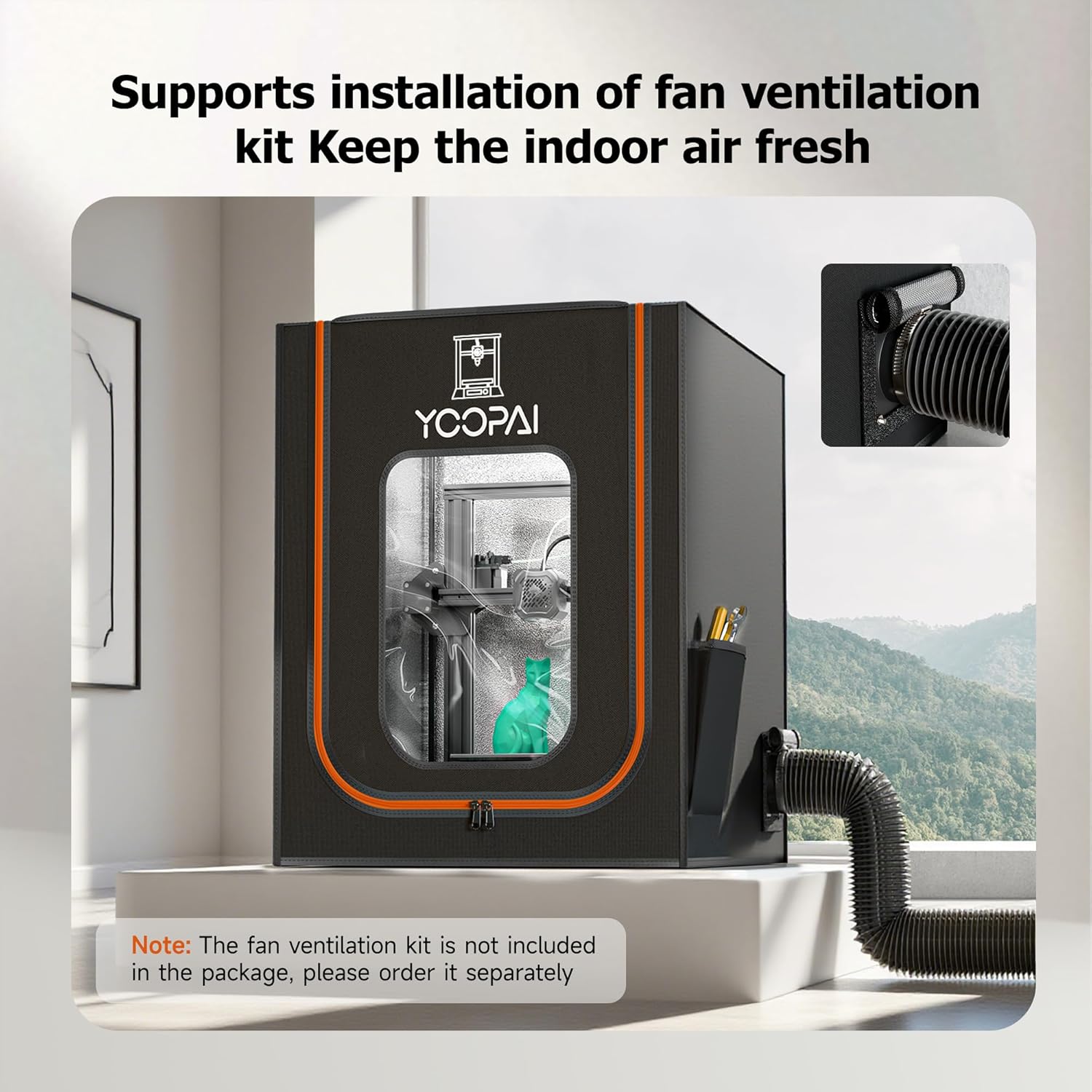 3D Printer Enclosure with LED Light, Fireproof Dustproof Tent Constant Temperature Protective Cover for Ender3 Max Neo/Ender3 S1 Plus/Ender 5/ Pro/Plus/Neptune 4 Plus/CR-10/10S PRO10 Mini/CR-X, Large