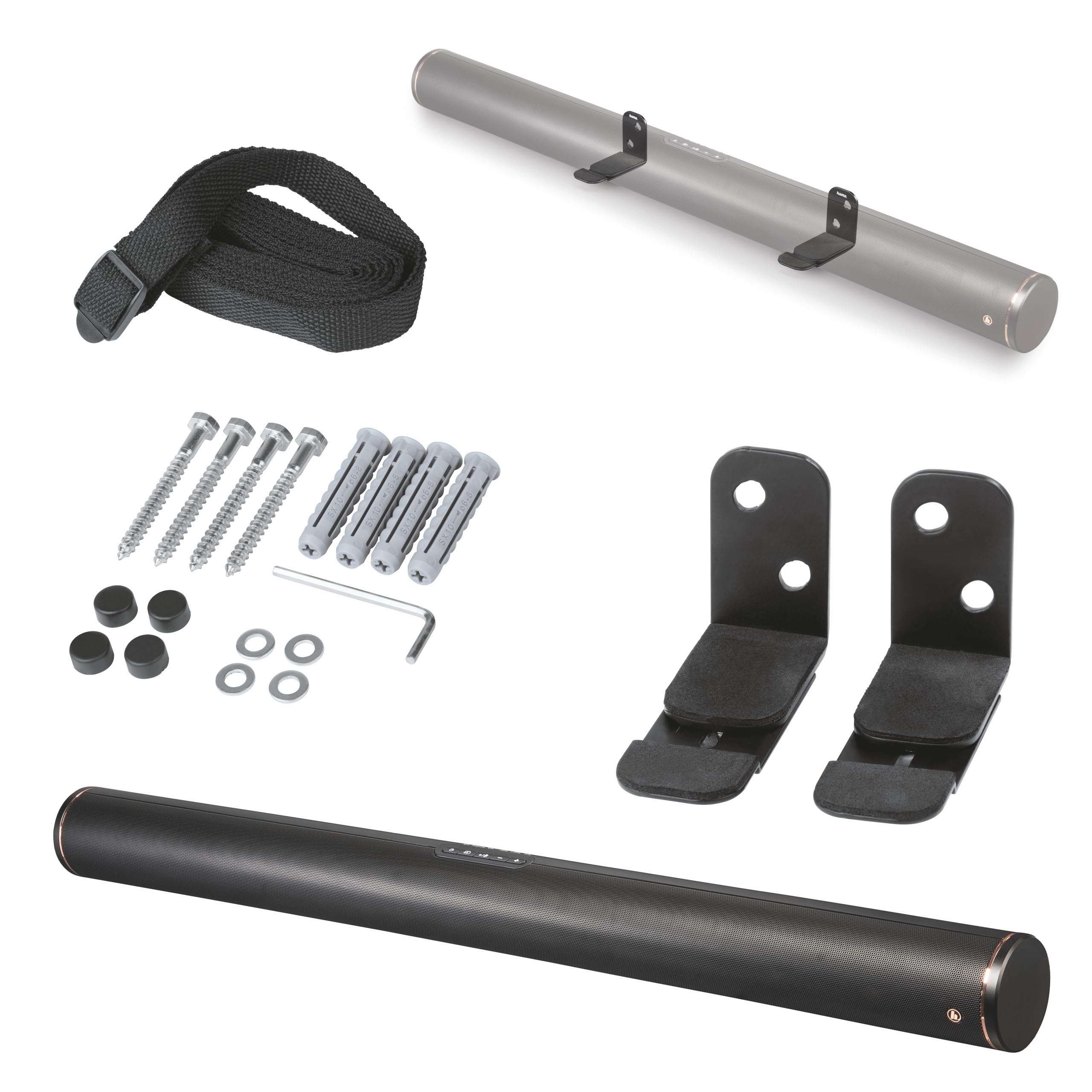 Hama Supporto da parete per soundbar, universale, regolabile, nero