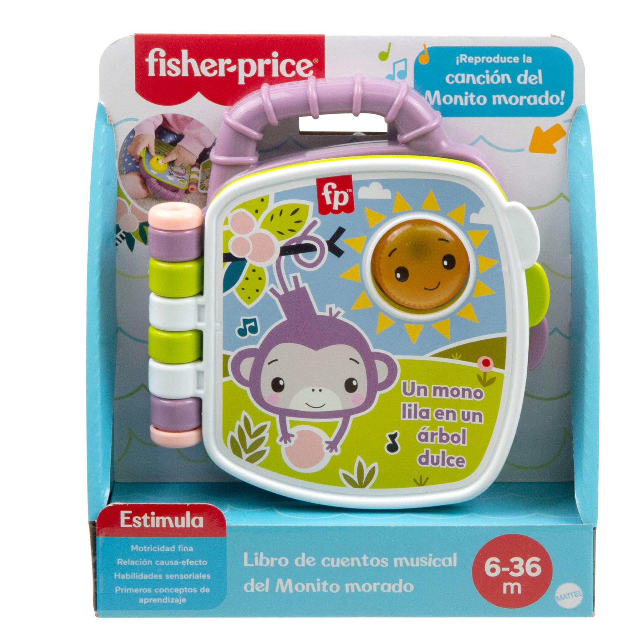 Fisher-Price Libro de cuentos musical del Monito morado Juguete para bebés con luces y sonidos, para bebés y niños y niñas pequeños a partir de 6 años, versión en castellano, JFN09 — view 6