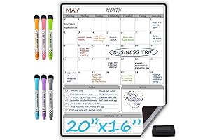 JJPRO Large Magnetic Dry Erase Monthly Calendar for the Fridge