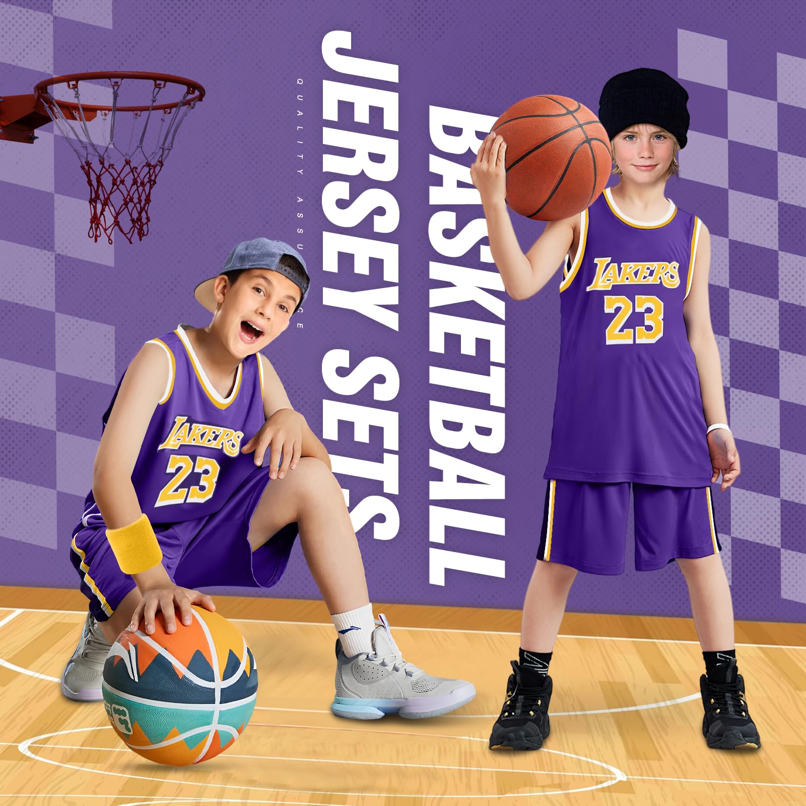 Pardofelis Maillot de basketball pour enfants, maillot d'entraînement de basket-ball, short de basket-ball, short de basket-ball, séchage rapide, maillot de basket-ball, short et bandeau de poignet