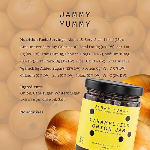 Miniatura 2 de Jammy Yummy Mermelada de cebolla - Hecho a mano, ingredientes simples, sin aditivos, vegano, sin gluten, tarro de 8 onzas (paquete de 1)