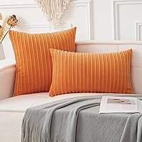 Vista 201 de UGASA - Juego de 2 fundas de almohada de terciopelo a rayas, funda decorativa para cojín con cremallera oculta para el hogar, sofá, dormitorio
