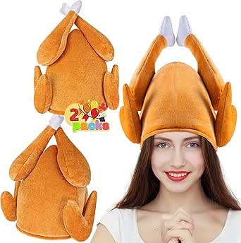 Amazon.com: Alaxciax 2PCS Thanksgiving Roasted Turkey Hat for Adults