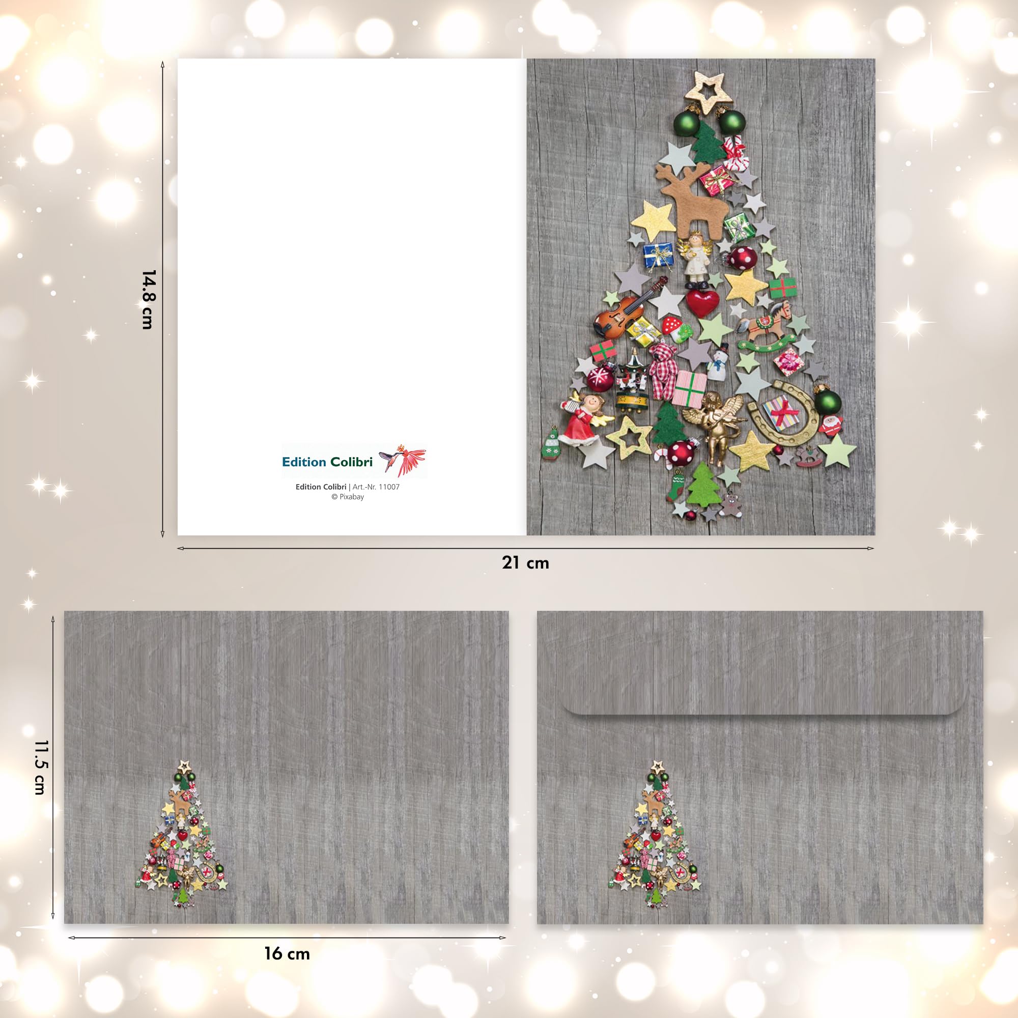 Set 10 Biglietti Di Natale Con Alci E Buste - Stile Nostalgico - Formato DIN A6 (14,8x10,5 Cm) - Stampati In Germania - 2