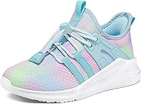 KomForme RUNSIDE Girls Lightweight Tennis Shoes - Breathable Lace-Up Kids Sneakers for Running, Walking, Toddler to Big Kid